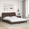Cadre de lit avec LED sans matelas marron 160x200 cm 