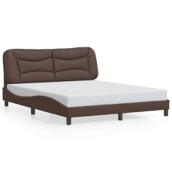 Cadre de lit avec LED sans matelas marron 160x200 cm 