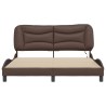 Cadre de lit avec LED sans matelas marron 160x200 cm 