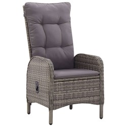 Ensemble de bistro de jardin 3 pcs Résine tressée Gris 