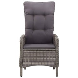 Ensemble de bistro de jardin 3 pcs Résine tressée Gris 