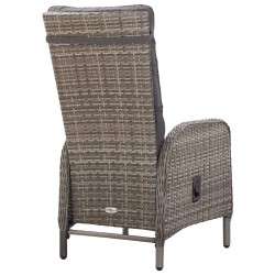 Ensemble de bistro de jardin 3 pcs Résine tressée Gris 