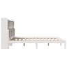 Lit bibliothèque sans matelas blanc 200x200 cm bois pin massif 