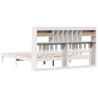 Lit bibliothèque sans matelas blanc 200x200 cm bois pin massif 