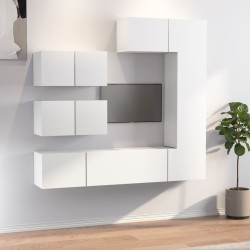 Ensemble de meubles TV 6 pcs Blanc Bois d'ingénierie 