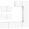 Ensemble de meubles TV 6 pcs Blanc Bois d'ingénierie 
