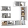 Ensemble de meubles TV 6 pcs Blanc Bois d'ingénierie 