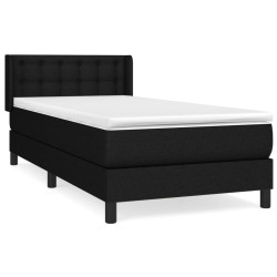 Sommier à lattes de lit avec matelas Noir 100x200 cm Tissu 
