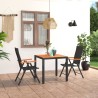 Ensemble à manger de jardin 3 pcs noir et marron 