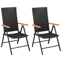 Ensemble à manger de jardin 3 pcs noir et marron 