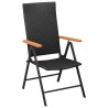 Ensemble à manger de jardin 3 pcs noir et marron 