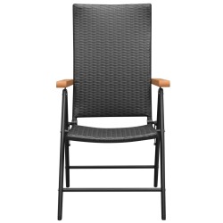 Ensemble à manger de jardin 3 pcs noir et marron 