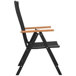 Ensemble à manger de jardin 3 pcs noir et marron 