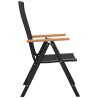 Ensemble à manger de jardin 3 pcs noir et marron 