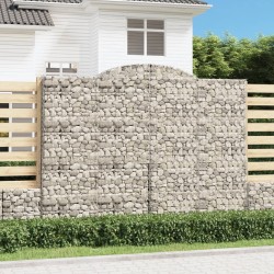 Paniers à gabions arqués 2 pcs 300x30x220/240 cm fer galvanisé 