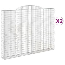 Paniers à gabions arqués 2 pcs 300x30x220/240 cm fer galvanisé 