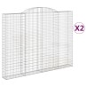 Paniers à gabions arqués 2 pcs 300x30x220/240 cm fer galvanisé 