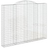 Paniers à gabions arqués 2 pcs 300x30x220/240 cm fer galvanisé 