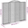 Paniers à gabions arqués 2 pcs 300x30x220/240 cm fer galvanisé 