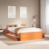 Cadre de lit sans matelas avec tête de lit brun cire 160x200 cm 
