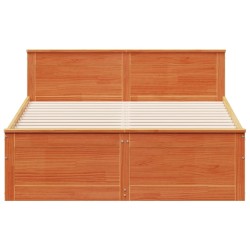 Cadre de lit sans matelas avec tête de lit brun cire 160x200 cm 