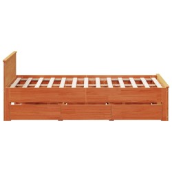 Cadre de lit sans matelas avec tête de lit brun cire 160x200 cm 