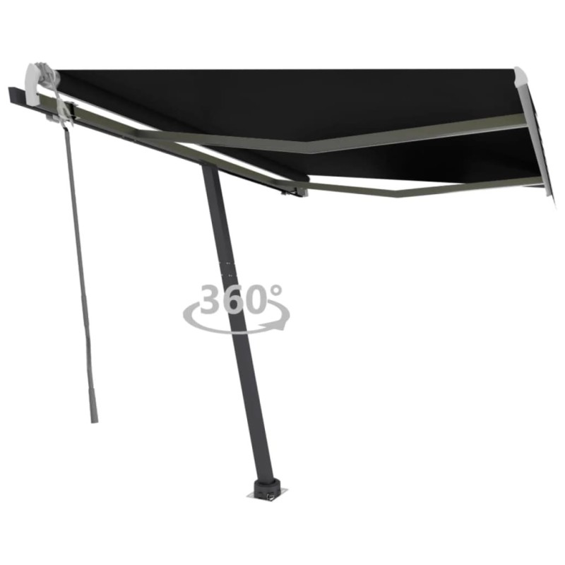 Auvent manuel rétractable sur pied 300x250 cm Anthracite 
