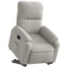 Fauteuil inclinable électrique gris clair tissu microfibre 