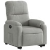 Fauteuil inclinable électrique gris clair tissu microfibre 