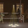 Sapin de Noël sur mât de drapeau 108 LED Blanc chaud 180 cm 