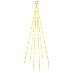 Sapin de Noël sur mât de drapeau 108 LED Blanc chaud 180 cm 