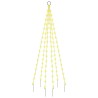 Sapin de Noël sur mât de drapeau 108 LED Blanc chaud 180 cm 