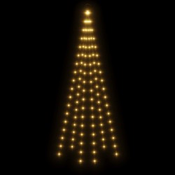 Sapin de Noël sur mât de drapeau 108 LED Blanc chaud 180 cm 