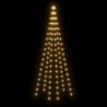 Sapin de Noël sur mât de drapeau 108 LED Blanc chaud 180 cm 