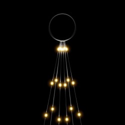 Sapin de Noël sur mât de drapeau 108 LED Blanc chaud 180 cm 