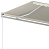 Auvent rétractable automatique et poteaux 3x2,5 m Crème 