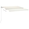 Auvent rétractable automatique et poteaux 3x2,5 m Crème 