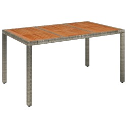 Ensemble à manger de jardin 5 pcs coussins gris résine tressée 