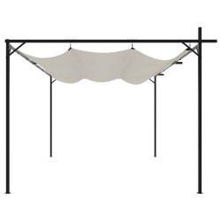 Pergola avec toit rétractable crème 395x292x230 cm 