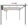 Pergola avec toit rétractable crème 395x292x230 cm 