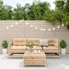 Salon de jardin 4 pcs avec coussins Bois de pin massif 