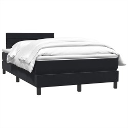 Sommier à lattes de lit avec matelas noir 120x210 cm velours 