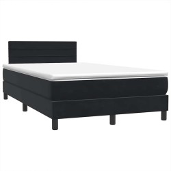 Sommier à lattes de lit avec matelas noir 120x210 cm velours 