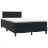 Sommier à lattes de lit avec matelas noir 120x210 cm velours 