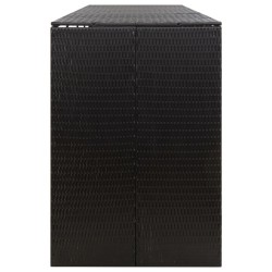 Abri pour poubelle quadruple Noir 274x80x117 cm Résine tressée 