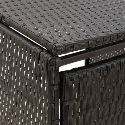 Abri pour poubelle quadruple Noir 274x80x117 cm Résine tressée 