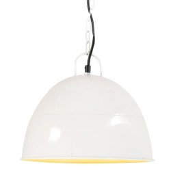 Lampe suspendue industrielle vintage 25 W Blanc Rond 31 cm E27 