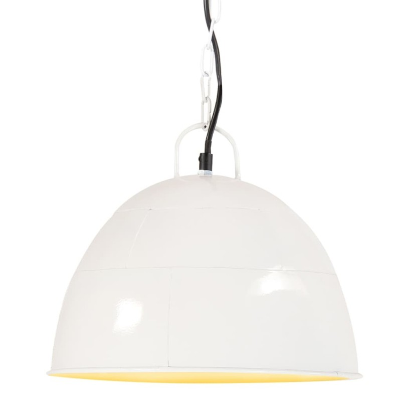 Lampe suspendue industrielle vintage 25 W Blanc Rond 31 cm E27 