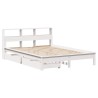 Lit bibliothèque sans matelas blanc 150x200 cm bois pin massif 