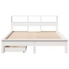 Lit bibliothèque sans matelas blanc 150x200 cm bois pin massif 
